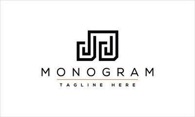 J JJ logo design concept with background. Initial based creative minimal monogram icon letter. Modern luxury alphabet vector design