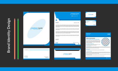 Naklejka premium Awesome and Blue Professional Brand Identity Design 