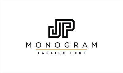 Alphabet monogram icon logo JP or PJ