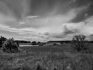 Bohemian Landscape with Pond near Malkovice, Bohemia, Czech Republic