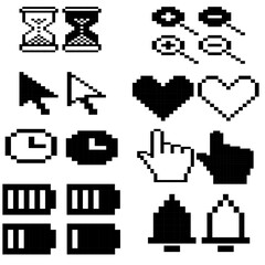 Obraz premium pixel icons set