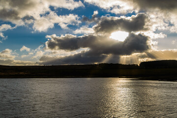 Dramatic clouds over the lake