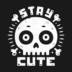 Retro print with skull. Vintage logo.