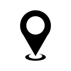 Map pointer icon black white vector design