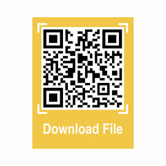 Qrcode for download file. Mobile QR code the link security for phone scan. Vector isolated illustration.