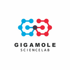 GG letter molecule icon vector concept design template