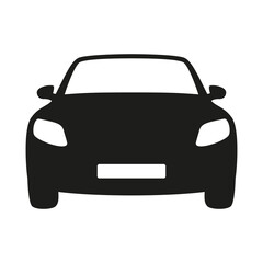 Car icon. Car front view. Simple style sign symbol.  Transport concept. Vector illustration