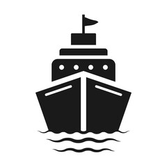 Cargo Ship Front View Logo Icon. vector illustration