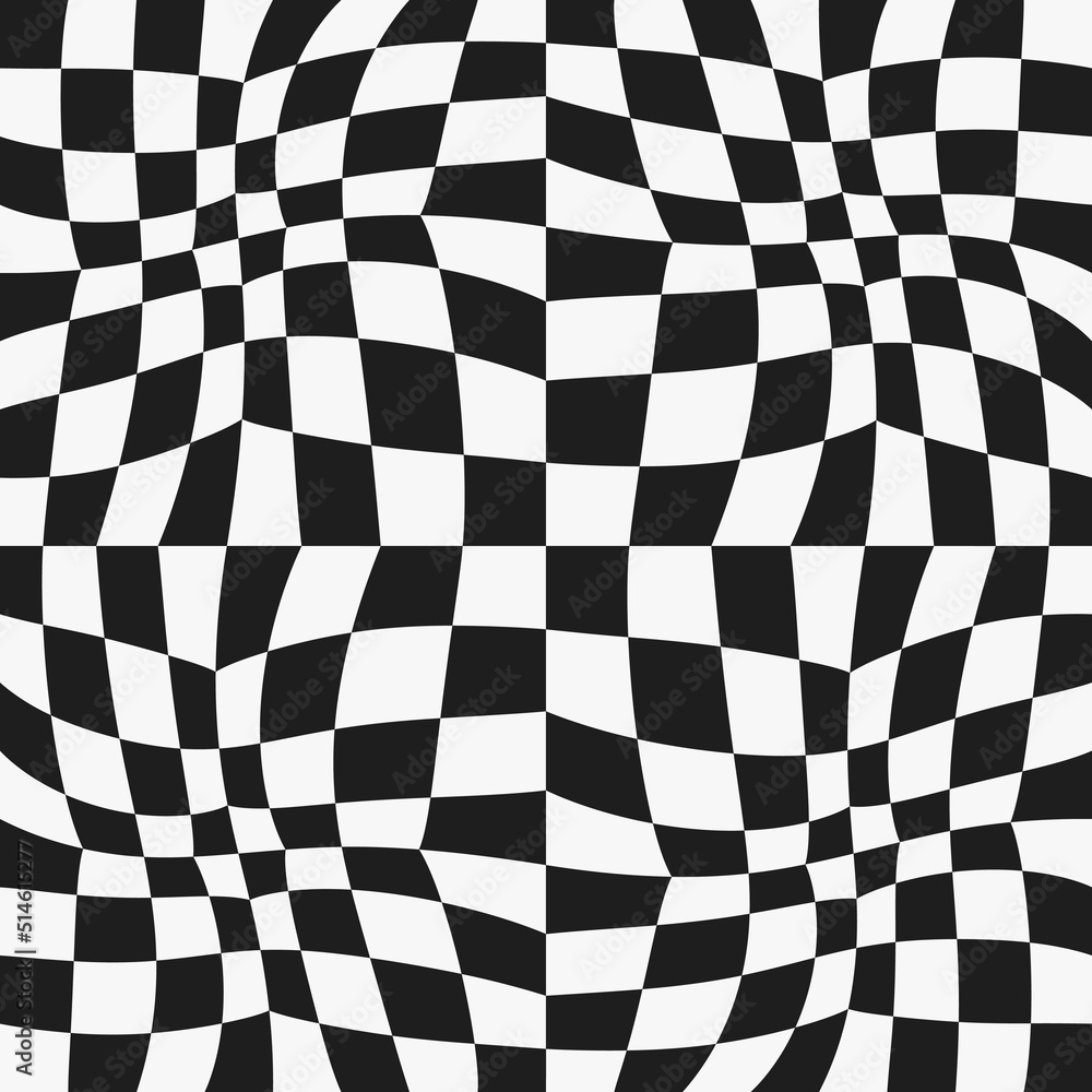 Poster Raised racing flag. Simple and stylish seamless pattern. Vector and stylish pattern for print.