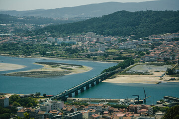 Fototapeta premium Top view of Eiffel Bridge in Viana do Castelo, Portugal.