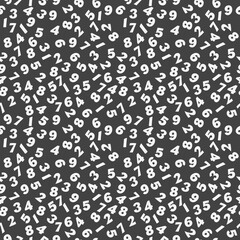 White numbers. Simple and stylish seamless pattern. Vector and school pattern for print. The numbers are scattered across the surface.