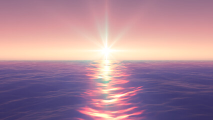 Obraz na płótnie Canvas panorama of the ocean sunset, sea sunset