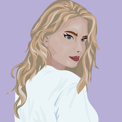 Cute blonde girl with grey eyes 