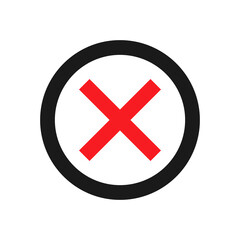 Cross circle sign. Medical cross in a red circle. X Cross sign. illustration