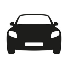 Car icon. Car front view. Simple style sign symbol.  Transport concept. illustration