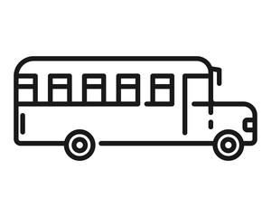 School Bus outline icon. Side bus view illustration 