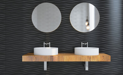 Abstract  toilet and bathroom interior for background. 3D rendering.