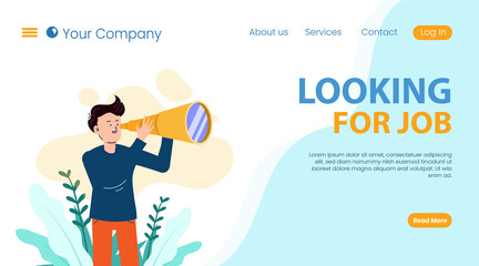 business person with telescope design landing page flat illustrations 