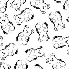 Fototapeta premium Pattern of jelly gummy bears on withe background.