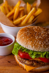 Burger with meat cutlet