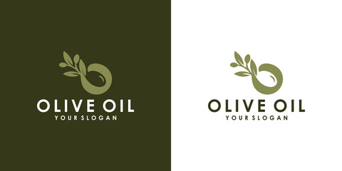 letter O and olive oil logo design