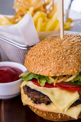 Burger with meat cutlet