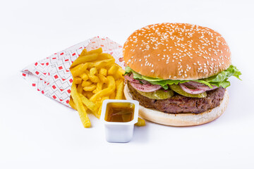 Burger with meat cutlet