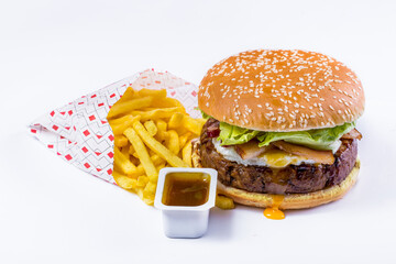 Burger with meat cutlet