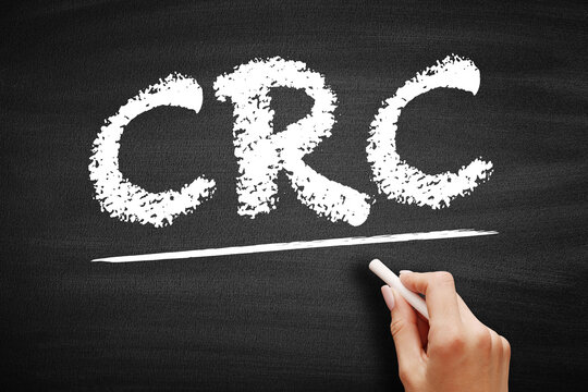 CRC - Cyclic Redundancy Check is an error-detecting code commonly used in digital networks and storage devices to detect accidental changes to digital data, acronym concept on blackboard