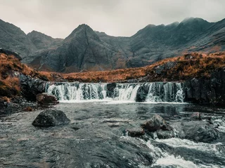 Foto op Canvas waterfall in the mountains, Fairy Pools, Sgurr nan Gillean, Sgurr Dearg, Scotland © Joseph Naszladi