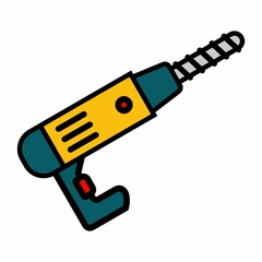 Fototapeta na wymiar Illustration Vector Graphic of drill tool, work equipment icon