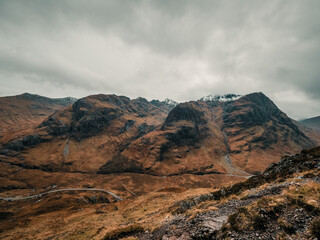 clouds over the mountains, The three Sisters, Glencoe, Scotland