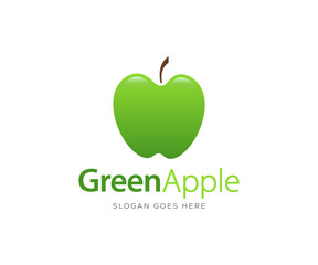 Green Apple Logo Design Vector Template