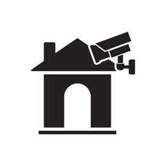 CCTV camera with home icon 
