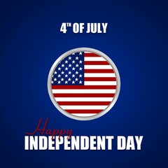 Happy independent day of America vector illustration. Suitable for Poster, Banners, background and greeting card. 