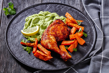 chicken with guasacaca sauce and sweet potato