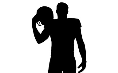 black silhouette of an American football player