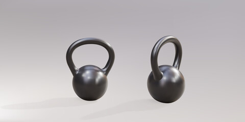 Naklejka na ściany i meble 3d two realistic black heavy weights isolated on grey background. Vector illustration.