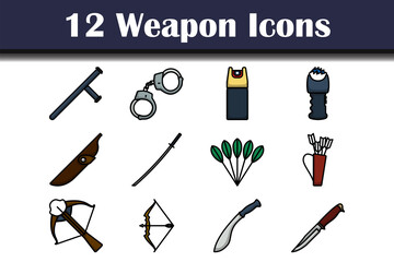 Fototapeta premium Weapon Icon Set