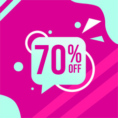 vector illustration flash sale, banner design template, tags set with 70 percent discount offer.