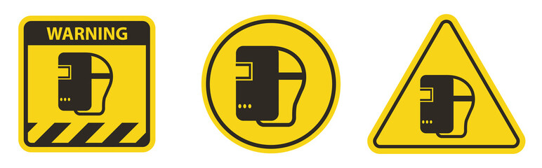 Symbol Wear Welding Helmet Isolate On White Background,Vector Illustration EPS.10