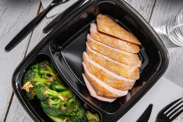Ham with broccoli