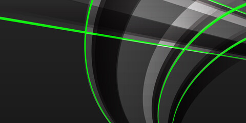 Abstract black background with green lines