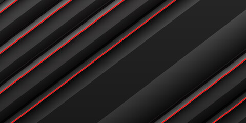 Obraz premium Black background with red lines
