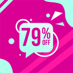 vector illustration flash sale, banner design template, tags set with 79 percent discount offer.