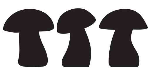 mushroom silhouette on white background, isolated, vector