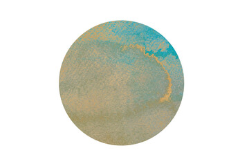 Handpainted Watercolour Sphere with Gold