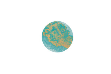 Handpainted Watercolour Sphere with Gold