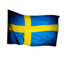 Schwedische Flagge isoliert vor weißem Hintergrund