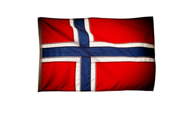 Norwegische Flagge Flagge isoliert vor weißem Hintergrund